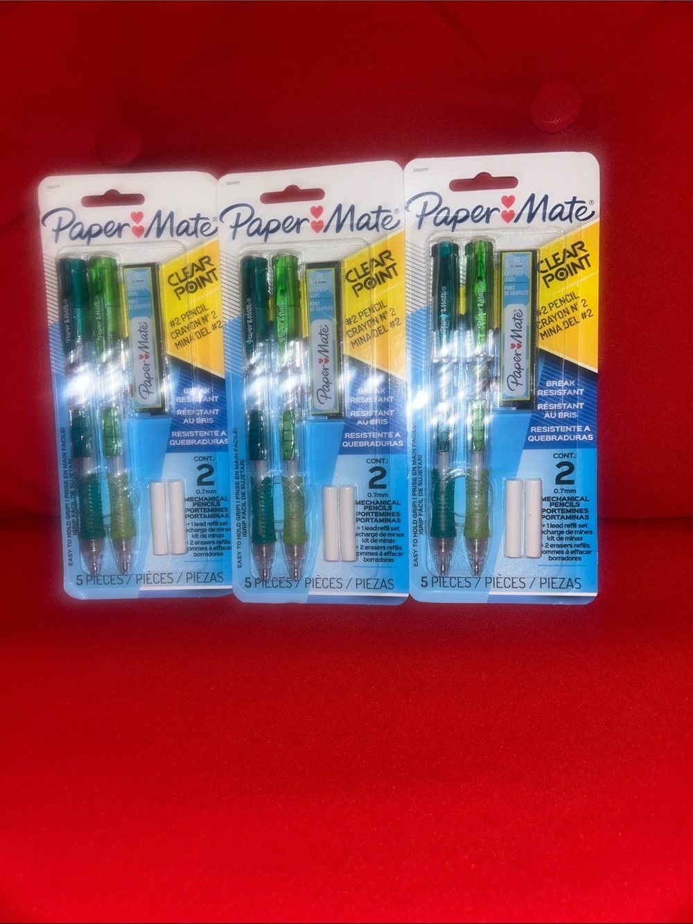 Paper Mate Clearpoint Mechanical Pencil Set - Green (bundle of 3 packs)